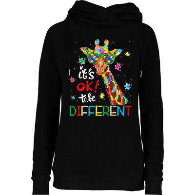 Autism Awareness Acceptance Its Ok To Be Different Womens Funnel Neck Pullover Hood