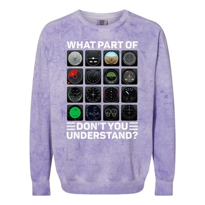 Airline Aircraft Airplane Pilot Tools Instruments Indicators Colorblast Crewneck Sweatshirt