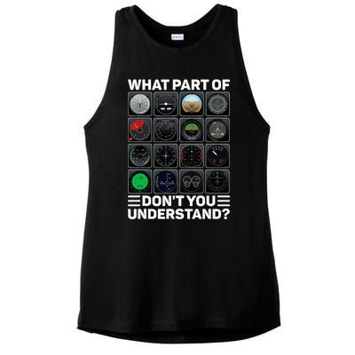 Airline Aircraft Airplane Pilot Tools Instruments Indicators Ladies PosiCharge Tri-Blend Wicking Tank