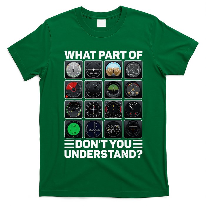 Airline Aircraft Airplane Pilot Tools Instruments Indicators T-Shirt