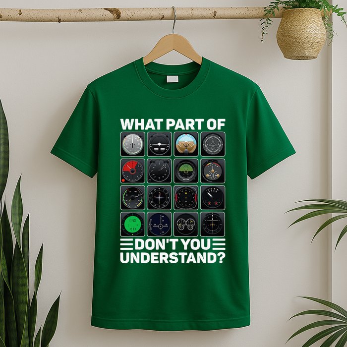 Airline Aircraft Airplane Pilot Tools Instruments Indicators T-Shirt