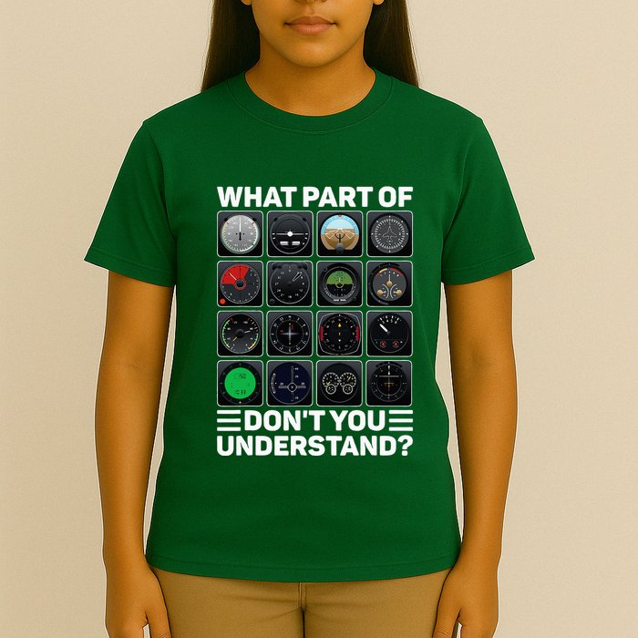 Airline Aircraft Airplane Pilot Tools Instruments Indicators T-Shirt