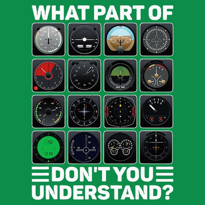 Airline Aircraft Airplane Pilot Tools Instruments Indicators T-Shirt