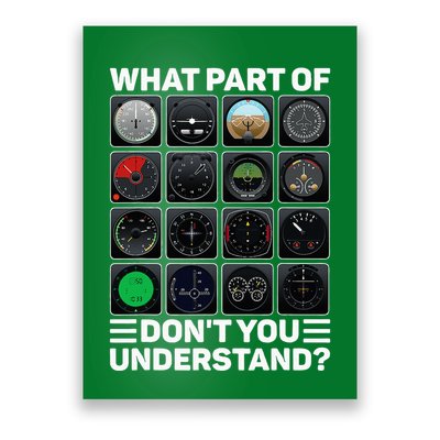 Airline Aircraft Airplane Pilot Tools Instruments Indicators Poster