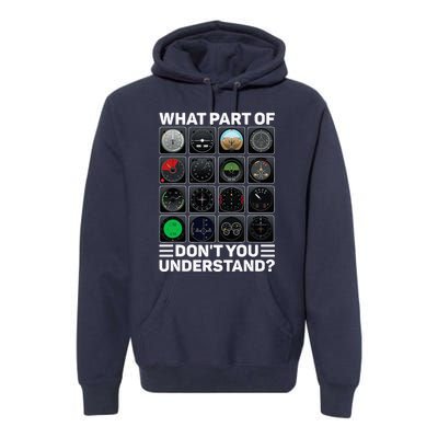 Airline Aircraft Airplane Pilot Tools Instruments Indicators Premium Hoodie