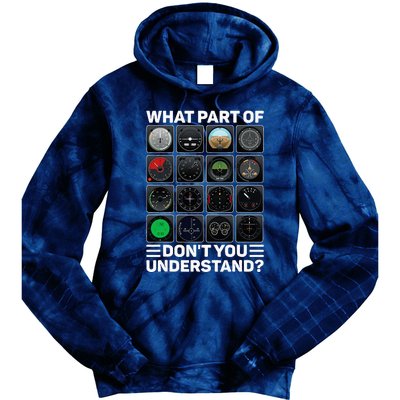 Airline Aircraft Airplane Pilot Tools Instruments Indicators Tie Dye Hoodie