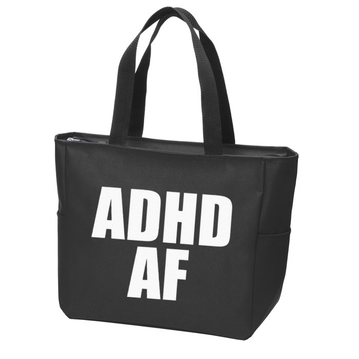 ADHD AF Zip Tote Bag