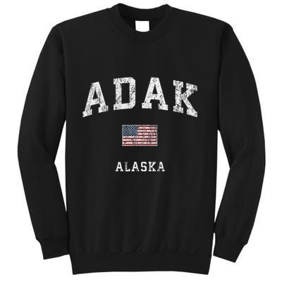 Adak Alaska Ak Vintage American Flag Sports Design Sweatshirt