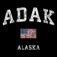 Adak Alaska Ak Vintage American Flag Sports Design Kids Hoodie