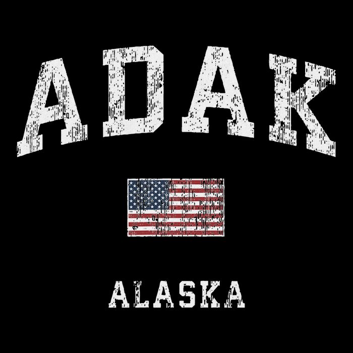 Adak Alaska Ak Vintage American Flag Sports Design Kids Hoodie