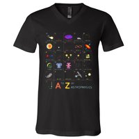 Alphabet A-Z Astrophysics Astrophysicist Space and Planets V-Neck T-Shirt