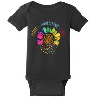 Autism Awareness Accept Understand Love Asd Rainbow Flower Baby Bodysuit