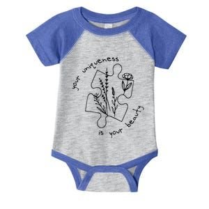 Autism Awareness Acceptance Your Uniqueness Is Your Beauty Infant Baby Jersey Bodysuit