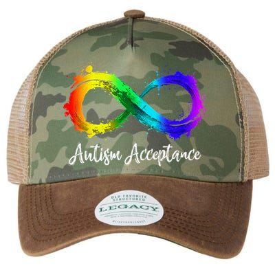 Autism Awareness Acceptance Rainbow Infinity Symbol Legacy Tie Dye Trucker Hat