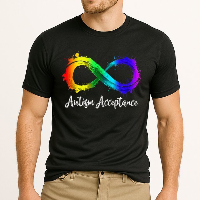 Autism Awareness Acceptance Rainbow Infinity Symbol Cooling Performance Crew T-Shirt