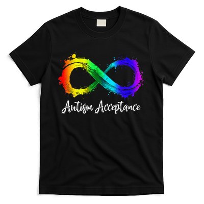 Autism Awareness Acceptance Rainbow Infinity Symbol T-Shirt