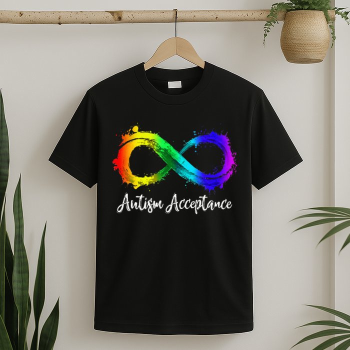 Autism Awareness Acceptance Rainbow Infinity Symbol T-Shirt