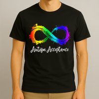 Autism Awareness Acceptance Rainbow Infinity Symbol T-Shirt
