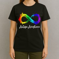 Autism Awareness Acceptance Rainbow Infinity Symbol T-Shirt