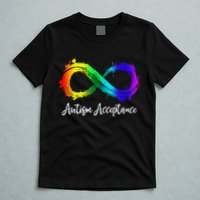 Autism Awareness Acceptance Rainbow Infinity Symbol T-Shirt