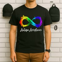 Autism Awareness Acceptance Rainbow Infinity Symbol T-Shirt