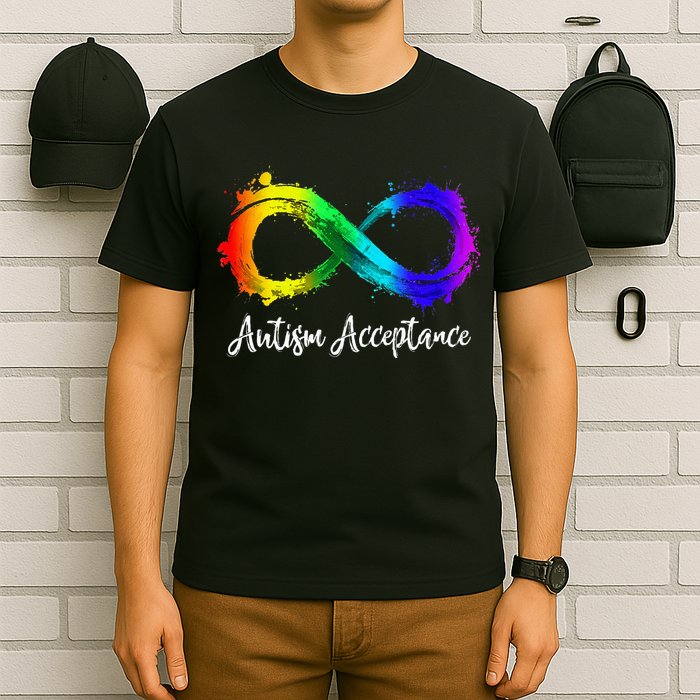 Autism Awareness Acceptance Rainbow Infinity Symbol T-Shirt