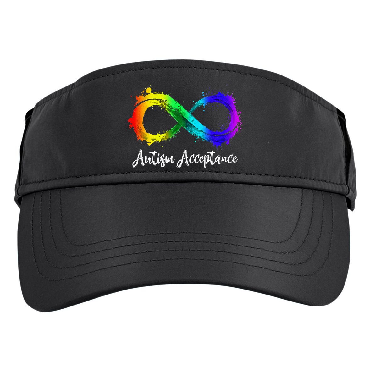 Autism Awareness Acceptance Rainbow Infinity Symbol Adult Drive Performance Visor