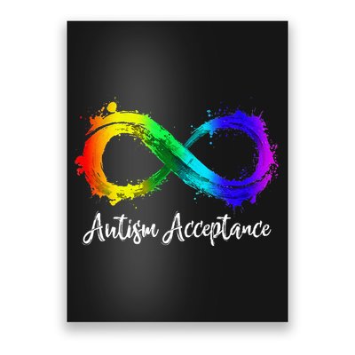 Autism Awareness Acceptance Rainbow Infinity Symbol Poster