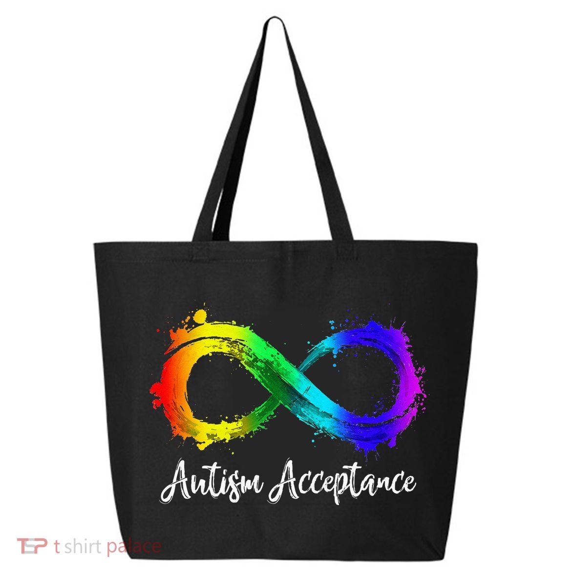 Autism Awareness Acceptance Rainbow Infinity Symbol 25L Jumbo Tote