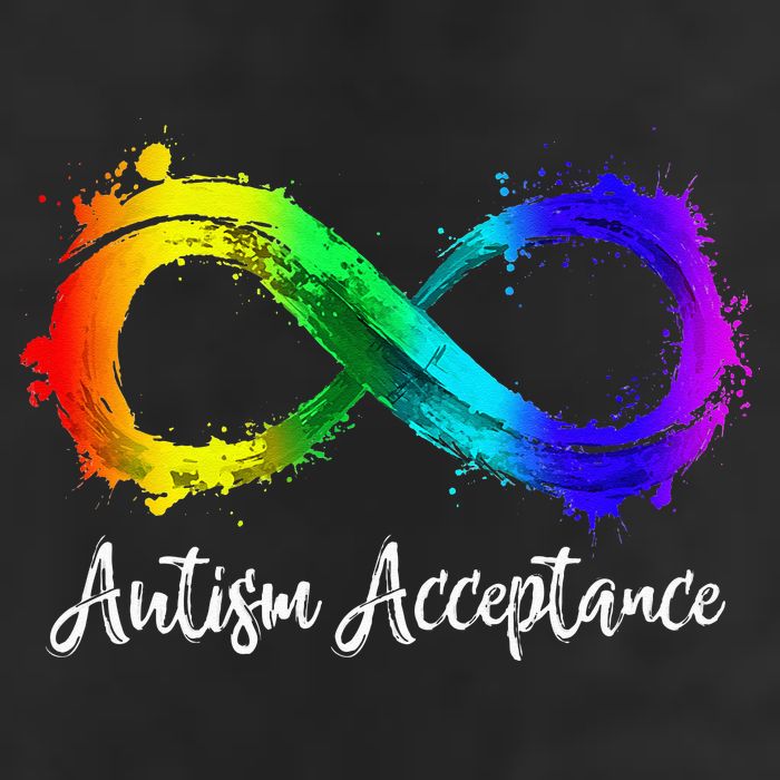 Autism Awareness Acceptance Rainbow Infinity Symbol Golf Towel
