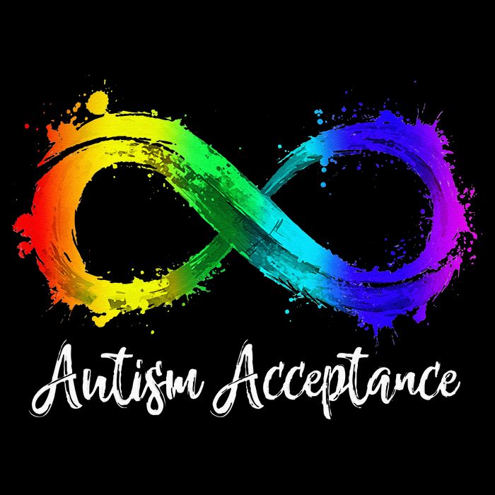 Autism Awareness Acceptance Rainbow Infinity Symbol Cropped Pullover Crew