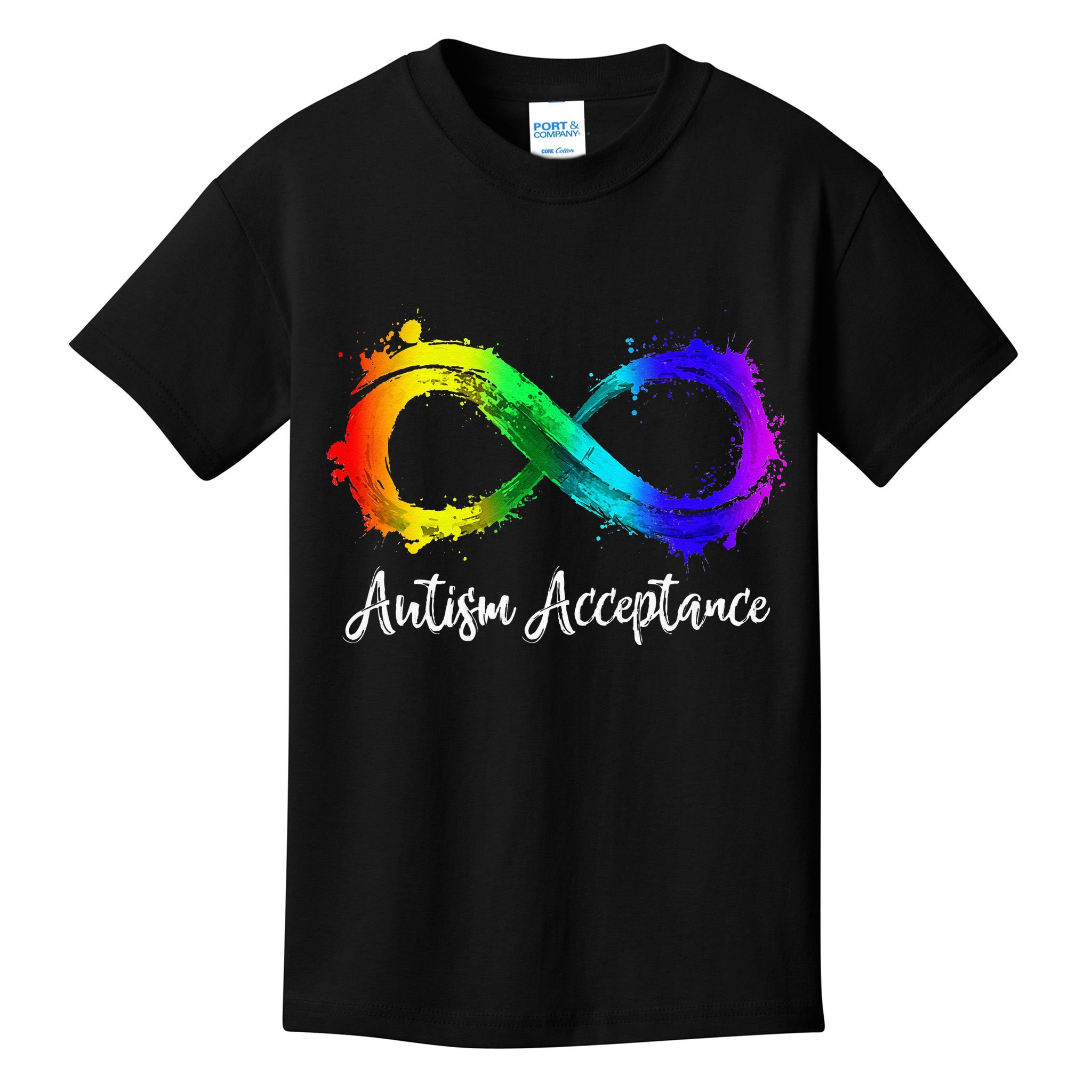 Autism Awareness Acceptance Rainbow Infinity Symbol Kids T-Shirt