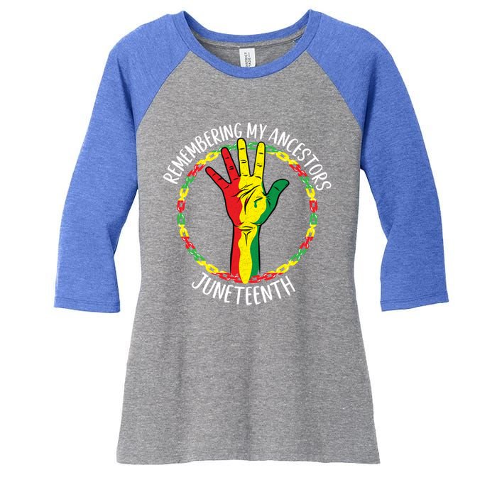 African American Ancestry Black Pride Juneteenth Party Meaningful Gift Women's Tri-Blend 3/4-Sleeve Raglan Shirt