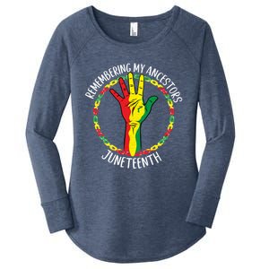 African American Ancestry Black Pride Juneteenth Party Meaningful Gift Women's Perfect Tri Tunic Long Sleeve Shirt