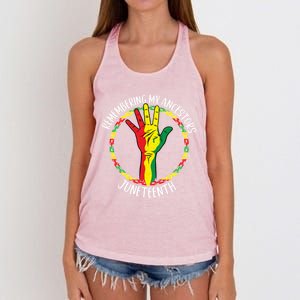 African American Ancestry Black Pride Juneteenth Party Meaningful Gift Women's Knotted Racerback Tank