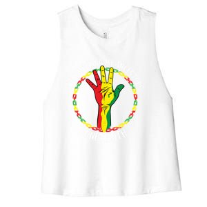 African American Ancestry Black Pride Juneteenth Party Meaningful Gift Women's Racerback Cropped Tank