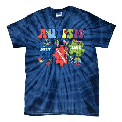 Autism Awareness Accept Understand Love Autism Puzzle Tie-Dye T-Shirt