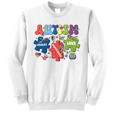 Autism Awareness Accept Understand Love Autism Puzzle Sweatshirt