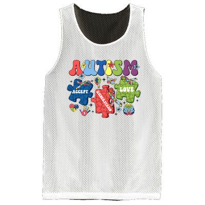 Autism Awareness Accept Understand Love Autism Puzzle Mesh Reversible Basketball Jersey Tank