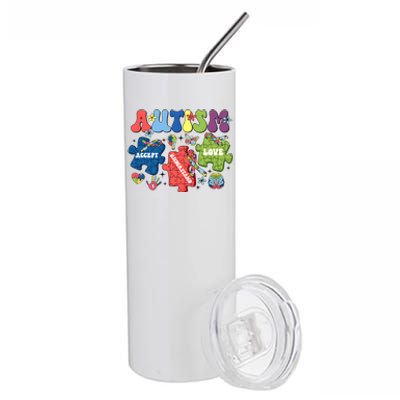 Autism Awareness Accept Understand Love Autism Puzzle Stainless Steel Tumbler