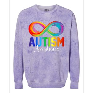 Autism Awareness Acceptance Infinity Symbol Colorblast Crewneck Sweatshirt