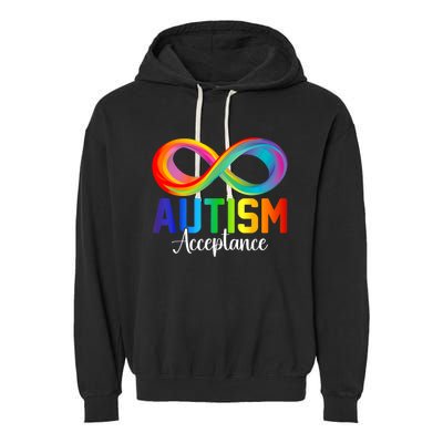 Autism Awareness Acceptance Infinity Symbol Garment-Dyed Fleece Hoodie