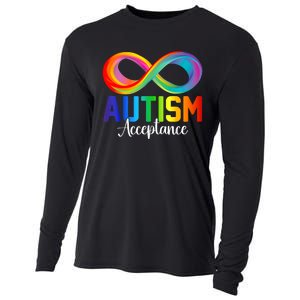 Autism Awareness Acceptance Infinity Symbol Cooling Performance Long Sleeve Crew