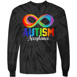 Autism Awareness Acceptance Infinity Symbol Tie-Dye Long Sleeve Shirt