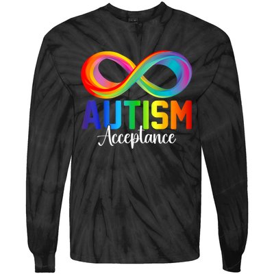 Autism Awareness Acceptance Infinity Symbol Tie-Dye Long Sleeve Shirt