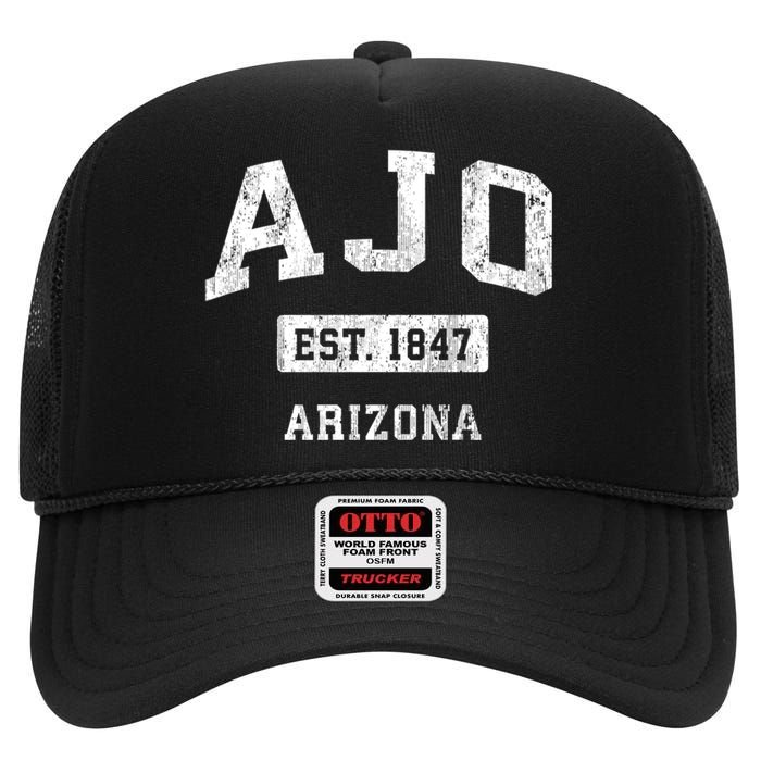 Ajo Arizona Az Vintage Sports Established Design High Crown Mesh Back Trucker Hat