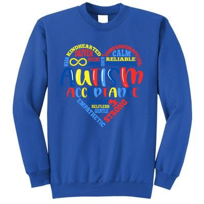 Acceptance Autism Awareness Month Support Puzzle Piece Heart Gift Sweatshirt