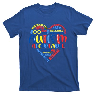 Acceptance Autism Awareness Month Support Puzzle Piece Heart Gift T-Shirt