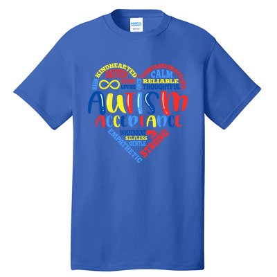 Acceptance Autism Awareness Month Support Puzzle Piece Heart Gift Tall T-Shirt