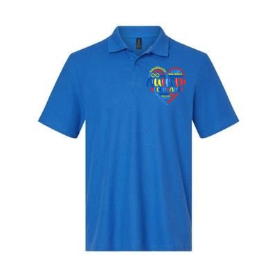 Acceptance Autism Awareness Month Support Puzzle Piece Heart Gift Softstyle Adult Sport Polo